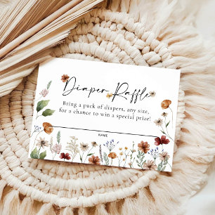 Pequeña Tarjeta de Baby Shower Floral Diaper Raffle