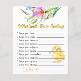 Pequeña tarjeta de Baby Shower para niños