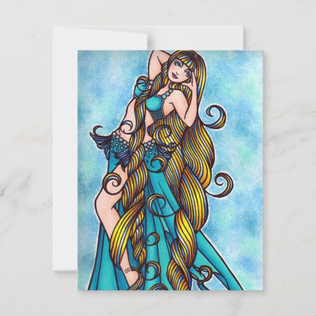 Pequeña Tarjeta de baile Belly Aquarius Zodiac (Anverso)