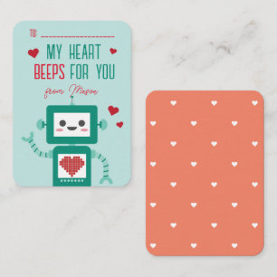 Pequeña Tarjeta de Beeps Robot, El día de San Valentín de