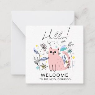 Pequeña Tarjeta de Bienvenida al Barrio – Ilustración de G