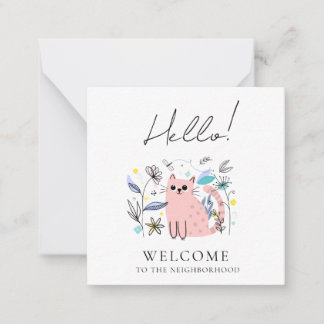 Pequeña Tarjeta de Bienvenida al Barrio – Ilustración de G