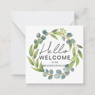 Pequeña Tarjeta de Bienvenida al Barrio – Saludo de Nueva