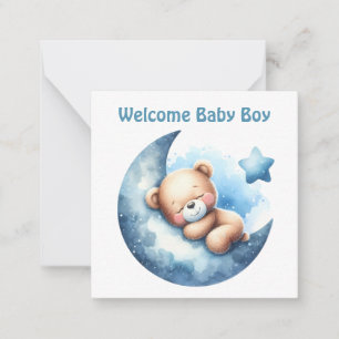 Pequeña Tarjeta de bienvenida al nuevo bebé niño