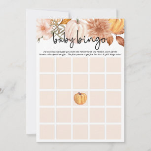 Pequeña tarjeta de bingo floral de calabaza para B