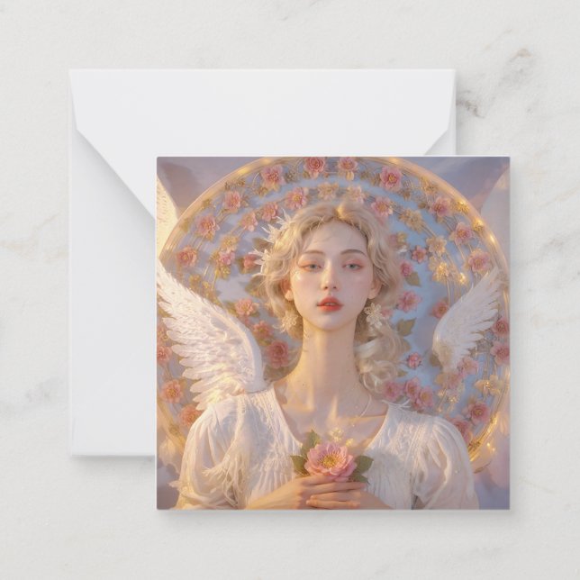 Pequeña tarjeta de boda de un ángel (Reverso)