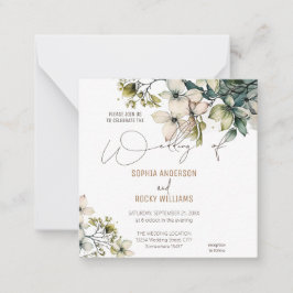 Pequeña Tarjeta de boda floral de flores silvestres lindas