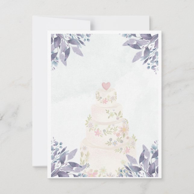 Pequeña Tarjeta de boda plana (Reverso)