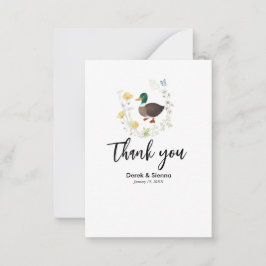 Pequeña Tarjeta de Boda Wildflower Mallard Duck