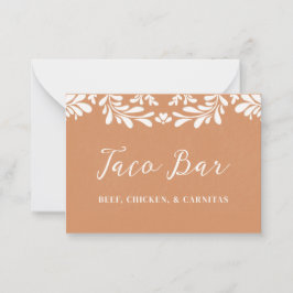 Pequeña Tarjeta de Buffet de Comida Mexicana Talavera para