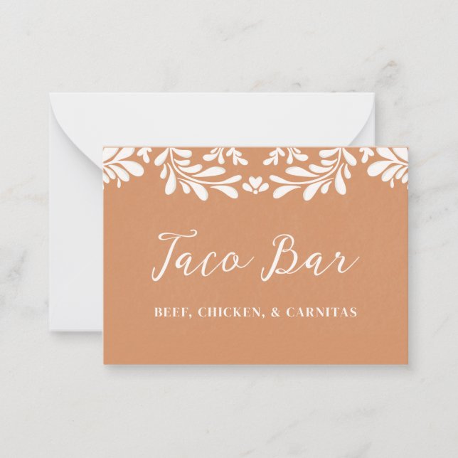 Pequeña Tarjeta de Buffet de Comida Mexicana Talavera para (Anverso)