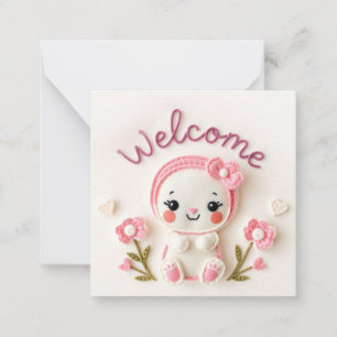 Pequeña Tarjeta de Chica de Recién nacido de bienvenida