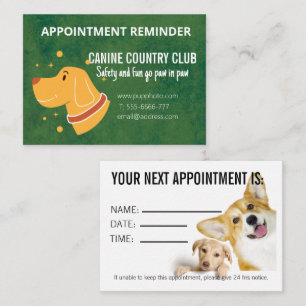 Pequeña Tarjeta de cita de negocios Dog Hotel
