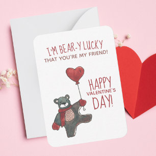 Pequeña Tarjeta de clase el día de San Valentín Teddy Bear
