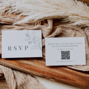 Pequeña Tarjeta de código QR de la boda verde de la sabana