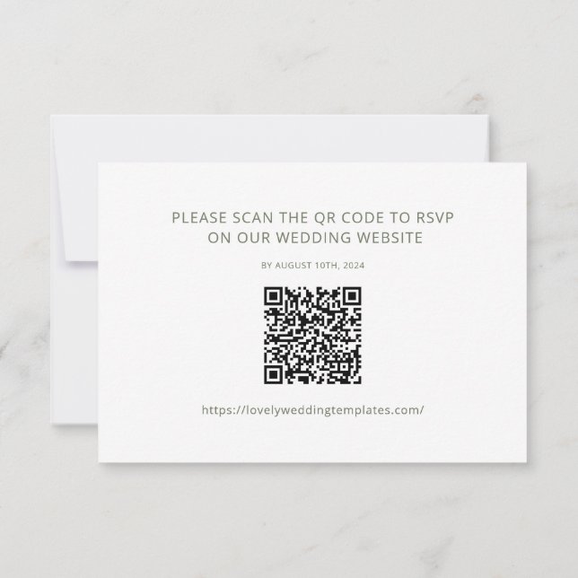Pequeña Tarjeta de código QR de la boda verde de sabios mi (Reverso)