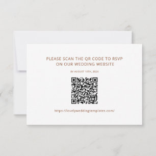 Pequeña Tarjeta de código QR de RSVP de boda de terracota