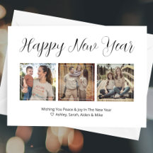 Tarjeta de Collage de fotos Feliz Año Nuevo