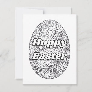 Pequeña Tarjeta de coloración Hoppy Easter DIY