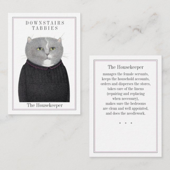 Pequeña Tarjeta de comercio CAT de HOUSEKEEPER (Anverso / Reverso)