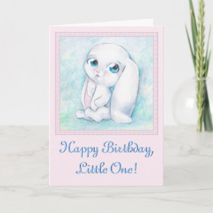 Pequeña tarjeta de conejo de cumpleaños