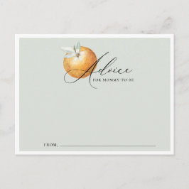 Pequeña tarjeta de consejos de Baby Shower sobre t