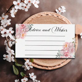 Pequeña Tarjeta de consejos y deseos para rosas rosas Rubo