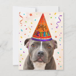 Pequeña Tarjeta de cumpleaños con Zeus, perro rescatado