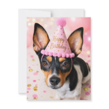 Tarjeta de cumpleaños de Juno perro rescatado