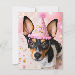 Pequeña Tarjeta de cumpleaños de Juno perro rescatado