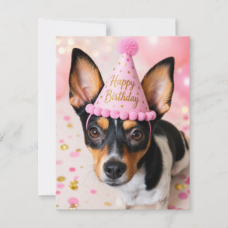 Pequeña Tarjeta de cumpleaños de Juno perro rescatado