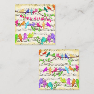 Pequeña Tarjeta de cumpleaños de pájaro musical de primave