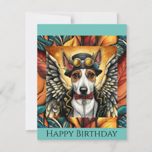 Pequeña Tarjeta de cumpleaños de perro de vapor