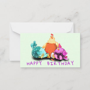 Pequeña Tarjeta de cumpleaños divertida para pollo