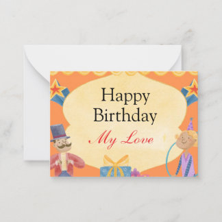 Pequeña Tarjeta de Cumpleaños Feliz Mi Amor - Personalizad