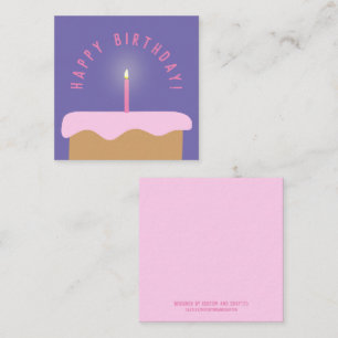 Pequeña Tarjeta de cumpleaños para pasteles ilustrados P