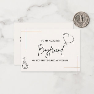 Pequeña Tarjeta de cumpleaños personalizada para novio