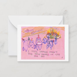 Pequeña Tarjeta de cumpleaños Raccoons anarquista