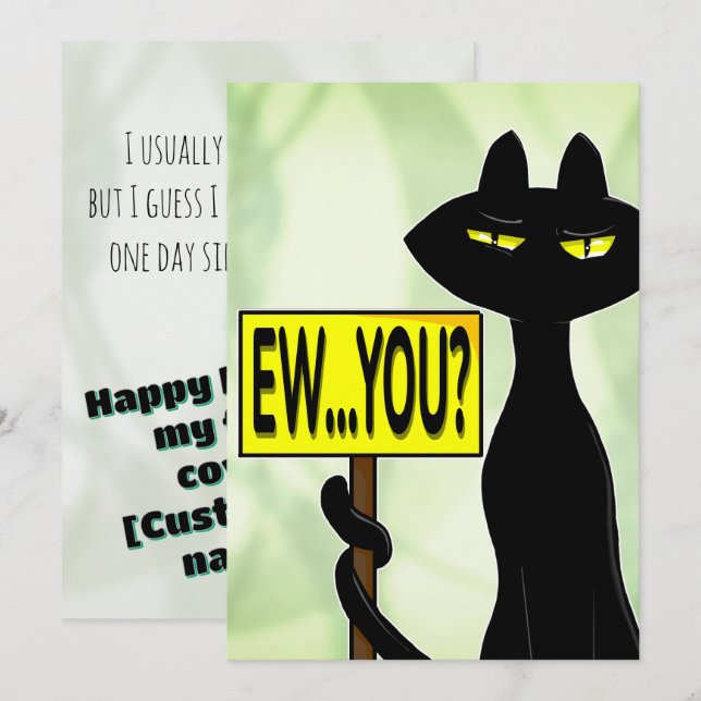 Pequeña Tarjeta de cumpleaños sarcástica Bad Boogie (Anverso / Reverso)