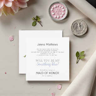 Pequeña Tarjeta de Dama de Honor con Letra Elegante Algo A