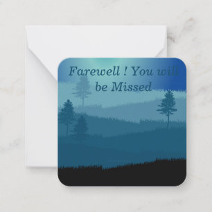 Pequeña Tarjeta de despedida de la naturaleza