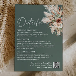 Pequeña Tarjeta de Detalles de Boda Boho Verde Salvia