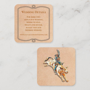 Pequeña Tarjeta de Detalles de Boda de Longhorn Western Ra