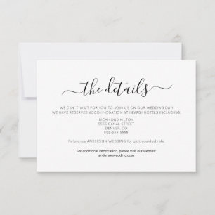 Pequeña Tarjeta de detalles de información elegante minima
