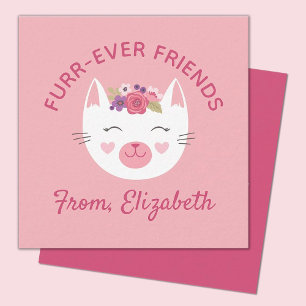 Pequeña Tarjeta de Día de San Valentín Kids Kitty Face