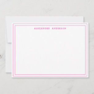Pequeña Tarjeta de doble borde profesional de color rosa c