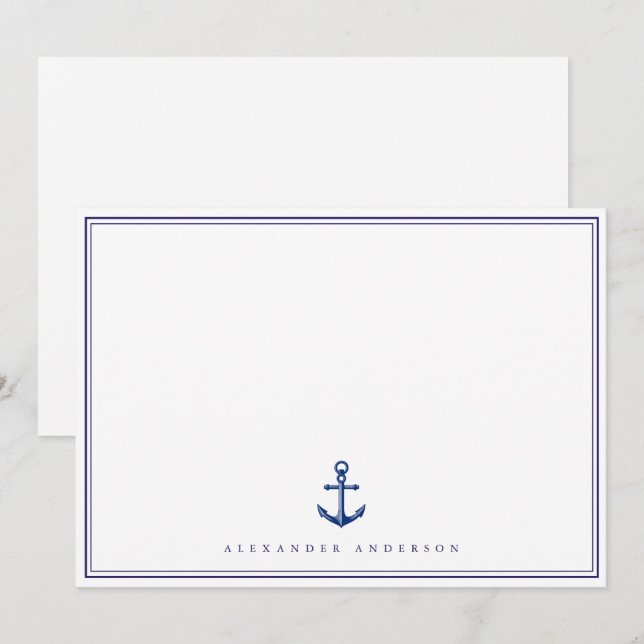 Pequeña Tarjeta de doble borde profesional de la Marina Ná (Anverso / Reverso)