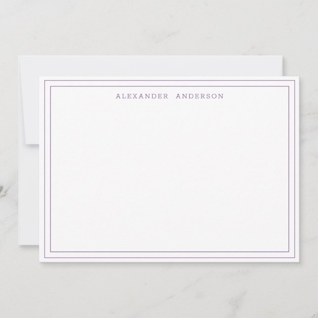 Pequeña Tarjeta de doble borde profesional de malva modern (Anverso)