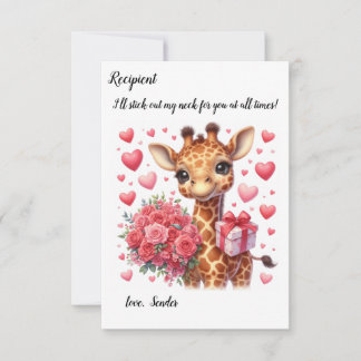 Pequeña Tarjeta de El día de San Valentín Cute giraffe