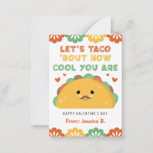 Pequeña Tarjeta de El día de San Valentín de aula Taco par